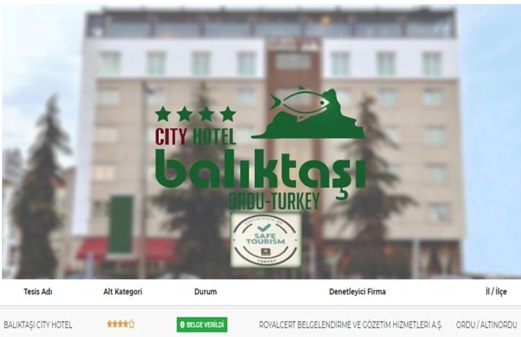 Baliktasi City Hotel & Spa Ordu Eksteriør bilde
